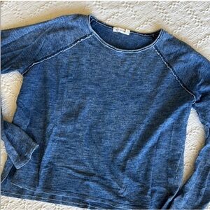 rag & bone Heathered Blue Long Sleeve Tee